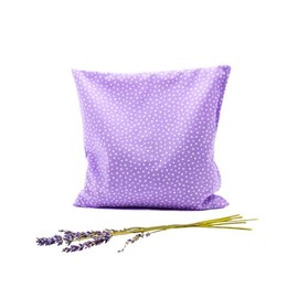 Lavender Pillow - Purple Dots - Hand Stitched with 85 g Lavender Flowers from Provence - Lavender Pillow