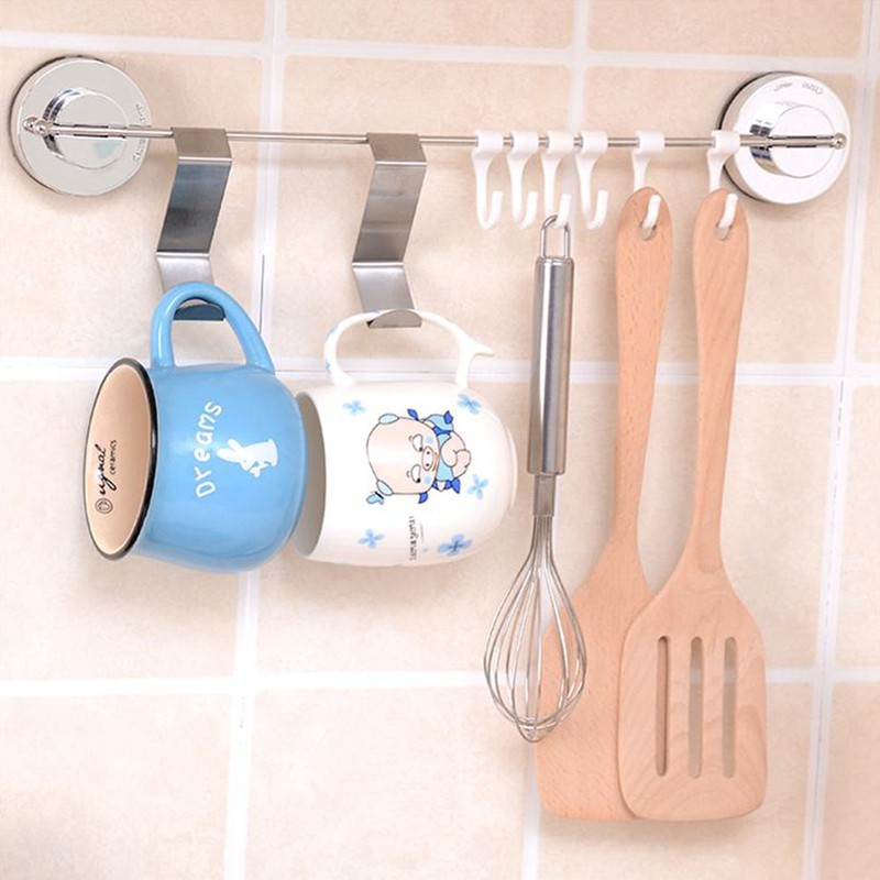 FOCCTS 6PCS Over Door Hooks 45MM Stainless Steel Reversible Hooks