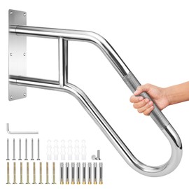 Handrails for Outdoor Steps Wall Mount, 2026 Upgrade 304 Stainless Steel Porch Railing, Deck Hand Rail Wall Mount Stair Hand Grab Bars Suitable for Indoor, Garden, Garage, Porch, Courtyard