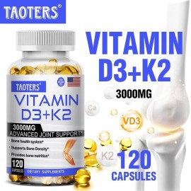 Vitamina K2 (MK7) con suplemento D3 5000 UI, salud inmunológica y apoyo articular