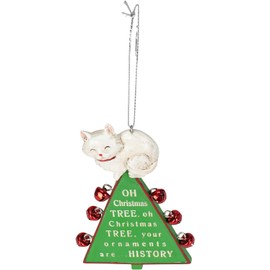 "Oh Christmas Tree" Cat Resin Christmas Ornament