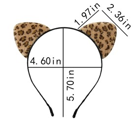 Leopard Cat Ears Headbands for Women Leopard Cosplay Leopard Costume for Women Girls Leopard Print Hair Accessories for Women Cheetah Ears Headband for Girls Leopard Ears Headbands for Women