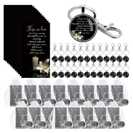 Junkin Funeral Favors for Guest Including Remember Keychain Prayer Cards Organza Bags for Memorial Celebration of Life(Black, 24 Sets)