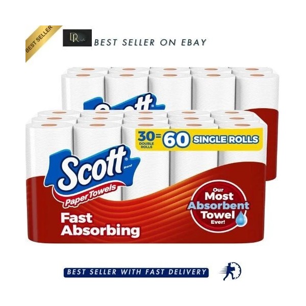 SCOTT NEW Scott Paper Towels Bulk 60 Regular Rolls 30