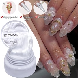 3D Sculpting Gel - 5g 3D Solid Building Nail Gel,Non-Sticky Pearl Beauty Care Carving Soft Manicure Art for Beginner Women Girl