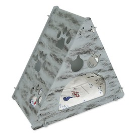 SUSSEXHOME Pets 13.75 x 20.9 x 24 Inches Pet Tent Bed - Scratch Resistant Cozy Covered Cat Bed for Indoor Cats - Bottom Padded Cat Cave Bed - Gray