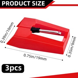 3 Pack Universal Record Player Needles Turntable Needle Replacement,Records Players Needle Replacement,Diamond Stylus Replacement for Most Victrola Crosley LP ION Vinyl Players Phonograph and More