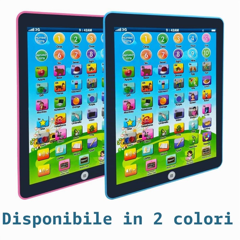GAGINAN Bambini Learning Pad/Tablet Interactive Toddler Toys with Words Numeri