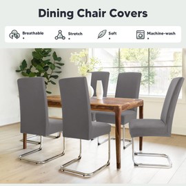 Chair Covers, Set of 4, Stretch Chair Covers, Modern Elastic, Elastic, Elastic, Elastic, Stretch Cover, Chair Cover, Easy to Clean and Durable, Universal (Pack of 4, Taupe)