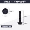 #10 x 3/4" (100 pcs) Black Hex Washer Head Self