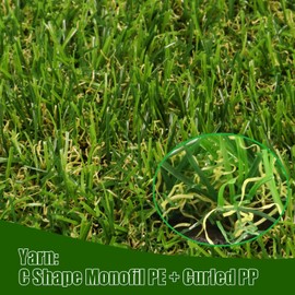 AYOHA Artificial Turf 6' x 12' Realistic Fake Grass, 0.8" Pile Height, Synthetic Fake Lawn Mat, Faux Grass Rug Landscape for Pets Area, Playground, Patio, Balcony, Backyard, Custom