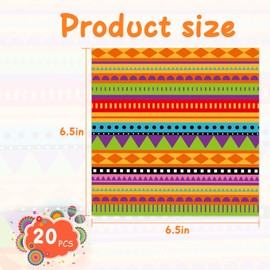 GmwyCzV Pack of 20 Mexican Fiesta Paper Mexican Fiesta Napkin Table Decoration Party Decoration 100% Natural Wood Pulp Mexican Theme Party Birthday Theme Party