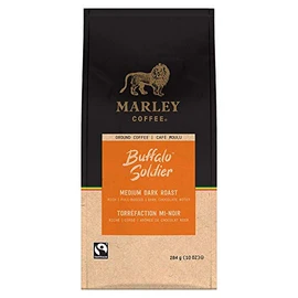 Marley Coffee Buffalo Soldier Ground Coffee, Medium-Dark Roast, 10 Ounces