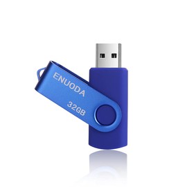 ENUODA Memory Stick 32GB USB 2.0 Flash Drives Swivel Design Pen Drive Fold Storage Thumb Drive with LED Light(Blue)