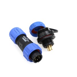 ZBLZGP SP13 6 Pin Round Connector Set Male Female Front Mount Socket IP68 Plug Power Aviation Round Thread Soldering 5A for Outdoor Use