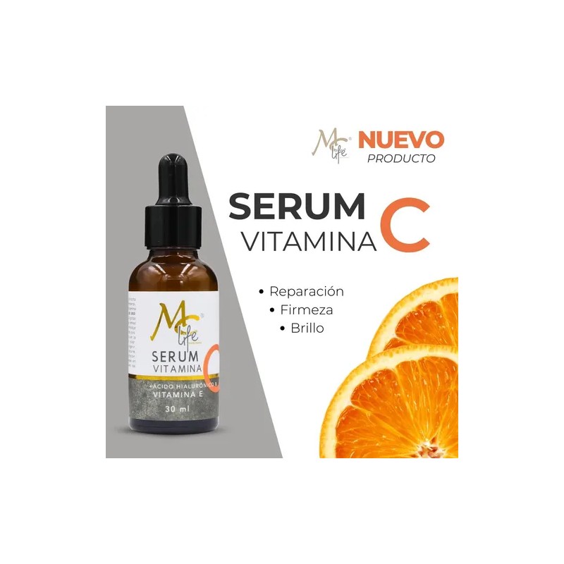MC Life sérum vitamina C + ácido hialurónico, ilumina y