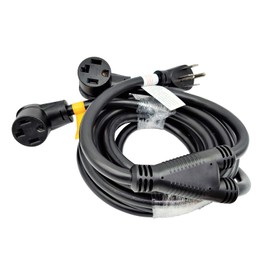 Parkworld NEMA 14-30 Splitter, 240V Splitter Dryer 14-30P Male Plug to (2) 14-30R Female Receptacle, Dryer 4-Prong 30 AMP 14-30 Dryer Y Adapter Cord (20FT)