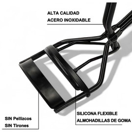 Lumbor37 Rizador de Pestañas para Mujer, Enchinador de Pestañas, Rizador de Pestañas con 2 Almohadillas de Repuesto de Dilicona para Todas las Formas