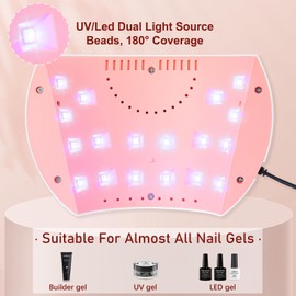 UV Nail Lamp, Nail Dryer 54W UV Lamps for Gel Nails with 3 Timer, Auto Sensor, LCD Screen, USB Plug, Led Nail Lamp Nails Dryers, Nail-Lamps, Gel Nail Lamp, Portable Nail UV Lamp