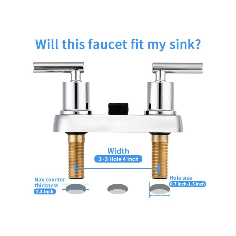 VXV Bathroom Faucet 4 Inch 2 Handle Centerset Sink Faucet