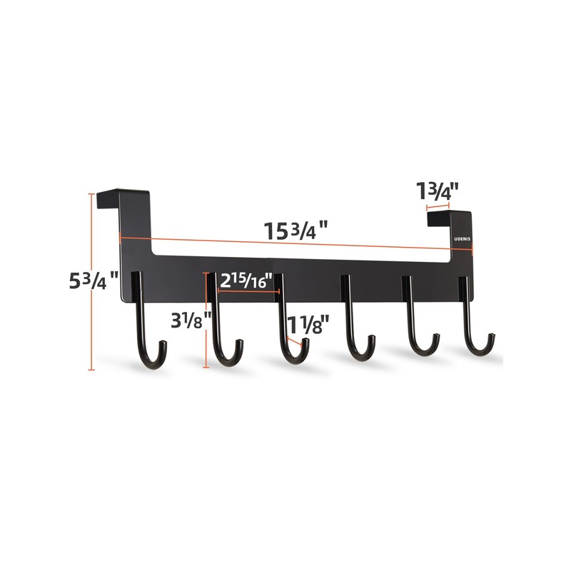UDENIS Over Door Hanger, Aluminum Over The Door Towel Rack