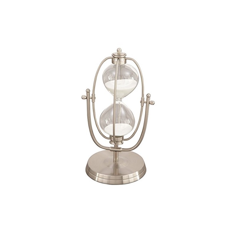 Deco 79 53425 Iron Swivel Hour Glass, 12" x 6",