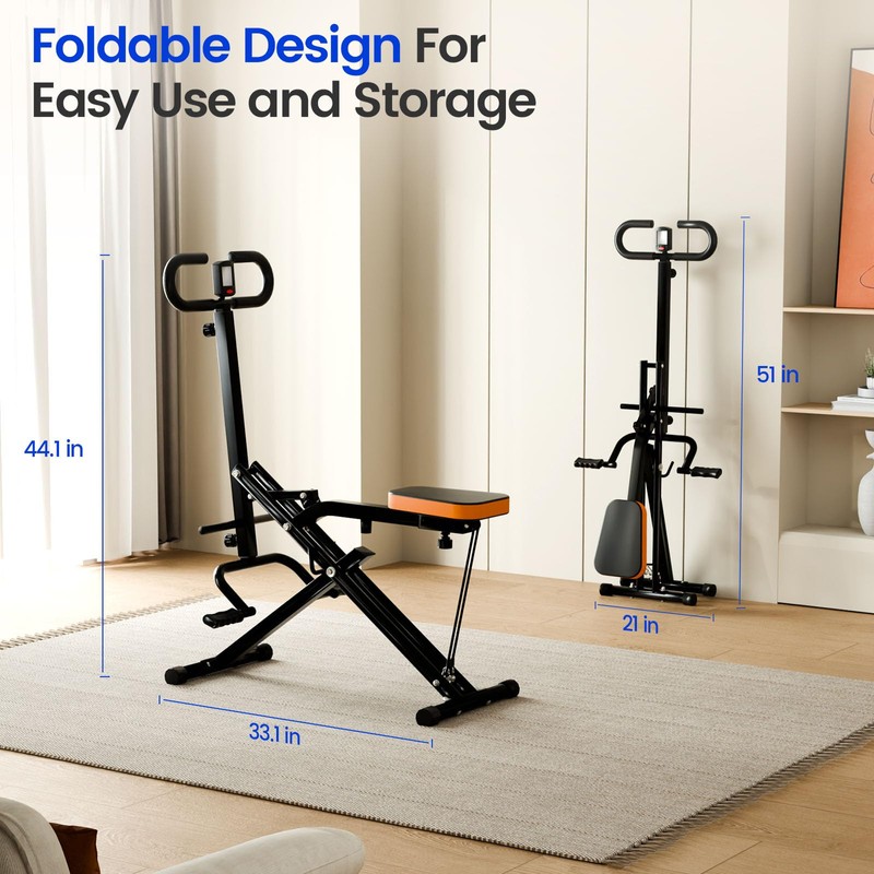 Canisflax Deep Squat Machine Trainer, Rowing Machine for Home, Easy