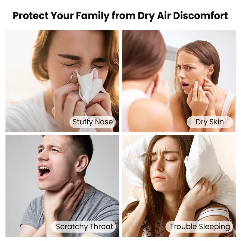 Humidifiers for Bedroom Large Room -GloryAir 6L Cool & Warm