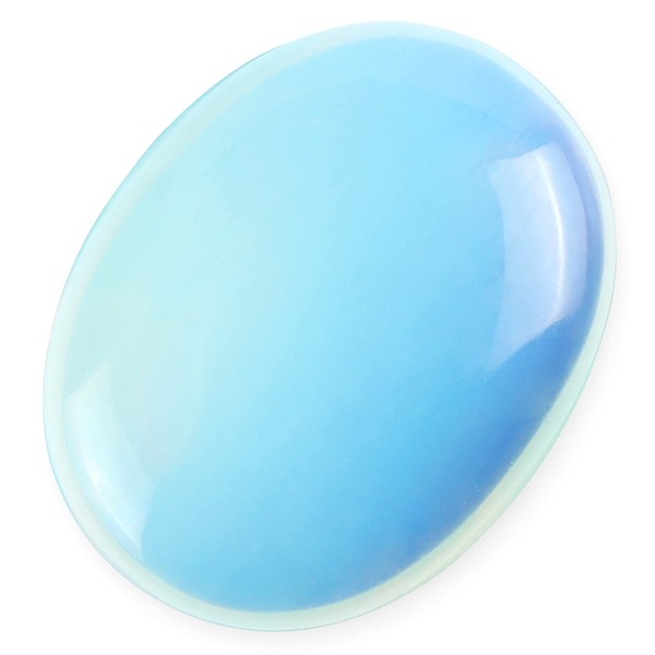 Hxswkk 1.8" Chakra Thumb Worry Stones Healing Crystal Worry Stone for Anxiety Polished Oval Pocket Opalite Palm Stone