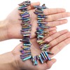 mookaitedecor Titanium Coated Rock Crystal Quartz Crystal Points Loose Beads