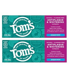 Tom's of Maine Antiplaque Tartar Control plus Whitening Toothpaste Trial Size, Peppermint - 1 oz - 2 pk