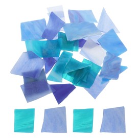 QUARKZMAN Set aus 2 Glasmosaikfliesen für Bastelarbeiten, Glasmosaikfliesen in großer Menge für DIY-Hobbys und Kunstprojekte, Blaue Serie