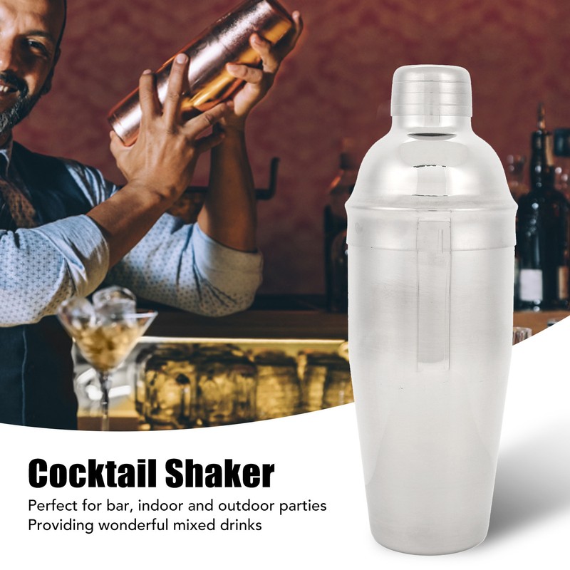 750ML Cocktail Shaker with Built in Strainer Stainless Steel Martini
