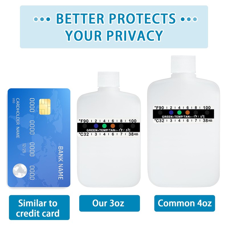 3oz Urine Test Complete Kit, 2 Smaller Translucent Portable Empty
