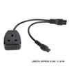 Power Plug Cable 30cm Y Shape IEC320 C6 Male to