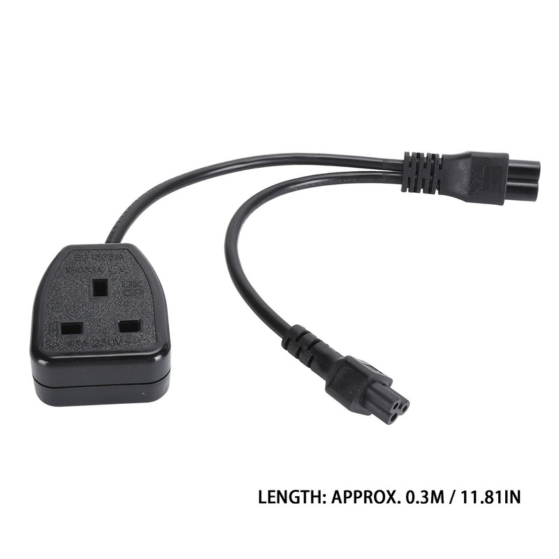 Power Plug Cable 30cm Y Shape IEC320 C6 Male to