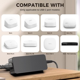 CASIMY 140W 28V 5A USB C PD3.1 GaN Fast Charger Power Supply Compatible with Eero PoE Gateway WiFi 6 Charging Cable USB Type C, for eero, eero 6, eero 6+, eero Pro, eero Pro 6, eero Pro 6E, eero PoE 6