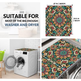 2PCS Washer and Dryer Top Mat Covers, 27"x31.5" Washing Dryer Machine Top Protector Mat, Anti-slip Rubber Bottom Dust-Proof Cover, Cuttable Washer Top Mat Covers for Home Laundry Room Kitchen