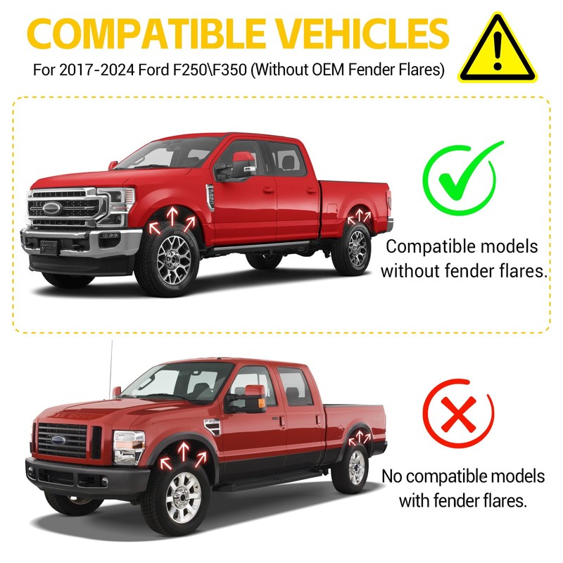 JTYZSM Mud Flaps for 2017-2024 Ford F-250/F-350 Super Duty Without