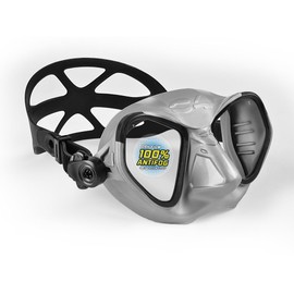 C4 Condo-R Diving Mask for Apnea Diving, Snorkelling and Diving with Bottles, Model Black - Snake Camu - Carbon (Silver Black)