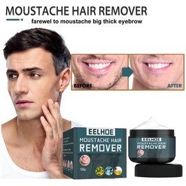 EELHOE Men's Beard Hair Removal Cream, Facial Hair Removal Cream, Painless Hair Removal Cream, Gentle Fast & Effective Smoothing Prevent Hair Growth Depilatory Cream - Size: 2 pcs