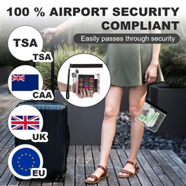 Amabro 2 transparente Reise Kulturbeutel, TSA geprüfte auslaufsichere Flughafensicherheits Flüssigkeitsbeutel 20 x 20 cm Kulturbeutel mit Seil zum Aufhängen tragbares Reisezubehör Urlaubsutensilien Ma