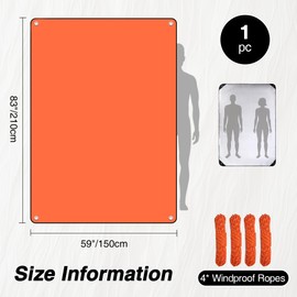 REDCAMP 5 Pack Heavy Duty Survival Blanket, Waterproof Emergency Thermal Tarp with Reflective Insulation, All Weather Multipurpose Blanket for Camping, Hiking, Emergency Preparedness, Orange