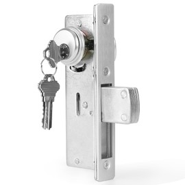 SUMBIN Storefront Door Mortise Lock Deadbolt & Cylinder Combo, in Aluminum (1-1/8" Backset)