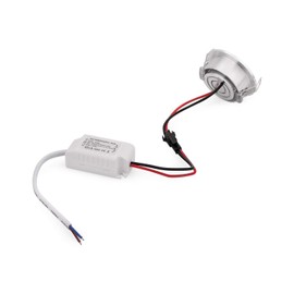 Non-Dimmable 1 Piece Cold White Small 3 W COB LED Recessed Ceiling Light, Swivelling Mini Spotlight, Hole Size 40-45 mm, 6000 K Silver Colour for Home Cabinet DIY