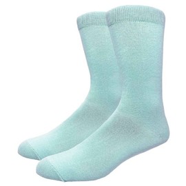 COUVER - Calcetines de vestir unisex de algodón liso liso, Azul claro, 8-13