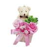 Q-FLA 799662 Soap Flower Bath Salt, Bear, Arrangement, Rose, Pink,