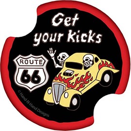 Thirstystone Get Your Kicks 66 Car Cupholder Coaster, 2-Pack