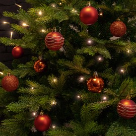 com-four® 24 x Christmas Tree Baubles - Plastic Christmas Tree Baubles for Christmas - Tree Decorations for the Christmas Tree - Christmas Tree Decorations - Plastic Baubles