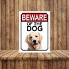 SHAWPRINT BEWARE OF THE DOG METAL GATE SIGN GOLDEN RETRIEVER